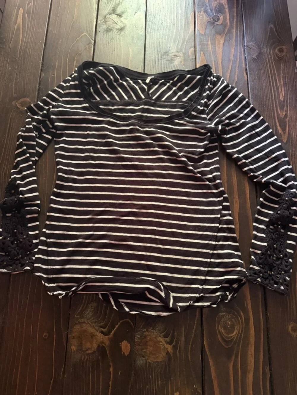 Free People Long Sleeve Striped Embroidered Sleeve Top Lot (3) -  Women's Large